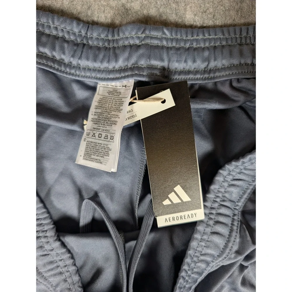 Adidas‎ Aeroready Grey White Striped Track Pants Mens Athletic Activewear New